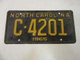 North Carolina C-4201 1965 Vintage License Plate