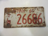 Utah 26686 1960 Vintage License Plate