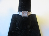 .925 Silver 3.1g Size 9 CZ Stone Ring