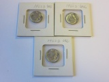 Lot of 3 1962-D .90 Silver Roosevelt Dimes