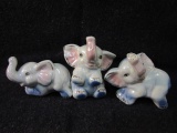 Lot of 3 Small Ceramic Elephants