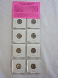 Lot of 8 Brilliant Uncirculated Roosevelt Dimes