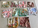 Lot of 10 Vintage Floral Hankerchiefs