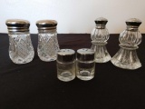 Lot of 3 vintage glass salt and pepper shakers