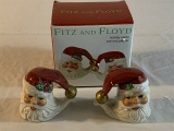 Fitz and Floyd  Holiday Santa Salt Pepper Shakers