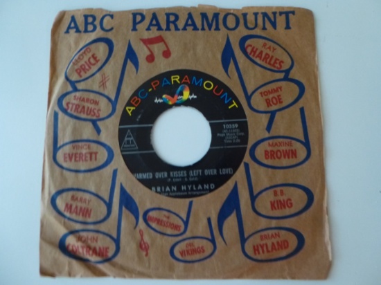 BRAIN HYLAND Warmed Over Kisses 45 RPM Record 1962