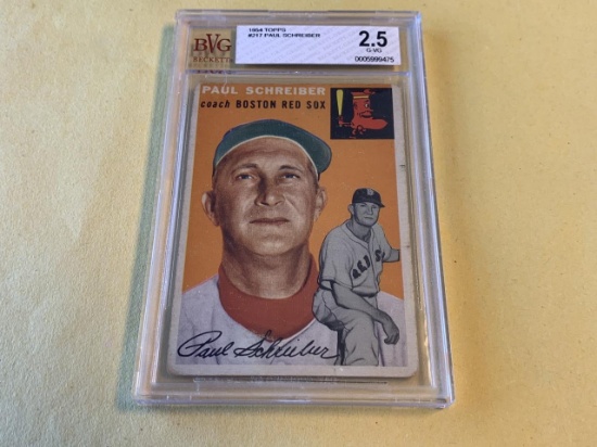 PAUL SCHREIBER 1954 Topps #217 Graded BVG 2.5