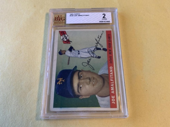 JOE AMALFITANO Giants 1955 Topps #144 Graded BVG 2