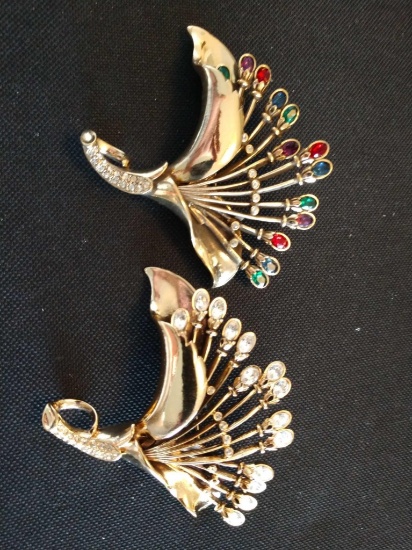 2 costume jewelry Lily brooches