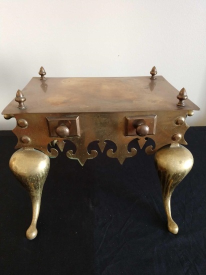 Ornate brass low table