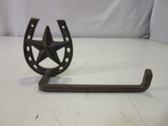 Horseshoe and Star Design Metal Coat Rack 8"