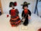 2 Traditions Doll Collection Porcelain Spanish Doll With Stands 22? Mariachi and Flamenco