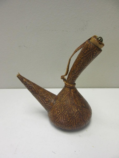 Oddly Shaped Flask with Cork Stop 9" Tall