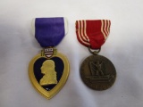 Lot of 2 authentic WWII medals Purple Heart and Good Conduct