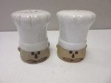 Pair of Chef Head Decorative Ceramic Salt and Pepper Shakers