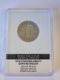 1918 .90 Silver Standing Liberty Quarter Dollar