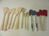 Lot of 13 Wooden Spoons and Spatulas incl: 5 Pampered Chef, 2 Cuisipro & 3 Dean And Deluca