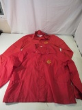 Lot of 2 Red Vintage Leader Windbreakers 1 w/ BSA Logo & 1 w/ Multiple Patches on Back