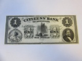 1860's Shreveport Citizen's Bank of Louisiana $1 Note