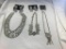 Lot of 3 Silver-Tone and Rhinestone Necklace and Earring Sets