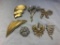 Lot of 7 Gold-Tone and Rhinestone Brooches
