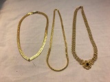 Lot of 3 Gold-Tone Necklaces