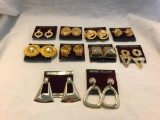 Lot of 10 Gold-Tone Costume Earrings