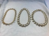 Lot of 3 Gold-Tone Costume Necklaces