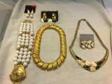 Lot of 3 Gold-Tone Necklace and Earring Sets