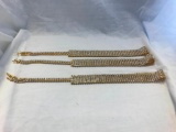 Lot of 3 Identical Gold-Tone Rhinestone Belts