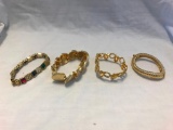 Lot of 4 Gold-Tone Bracelets