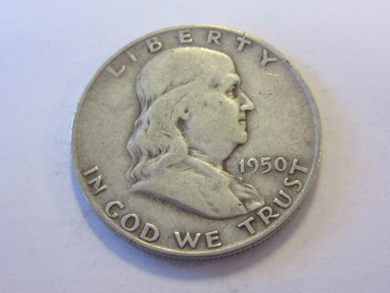 1950-D .90 Silver Franklin Half Dollar