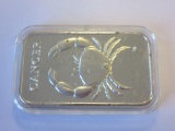 .999 Silver 1oz Cancer Zodiac Bullion