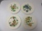 Set of 4 Cauldon English Floral Design Porcelain Plates 9.5