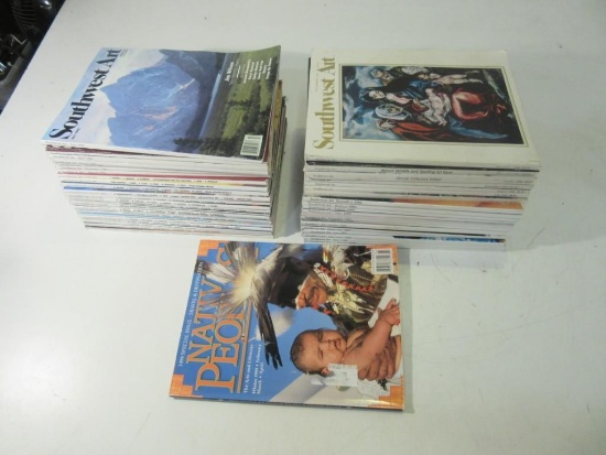 Lot of 60+ Issues of Southwest Art Magazine 1982-1998 and 1 Native Peoples Winter 1990