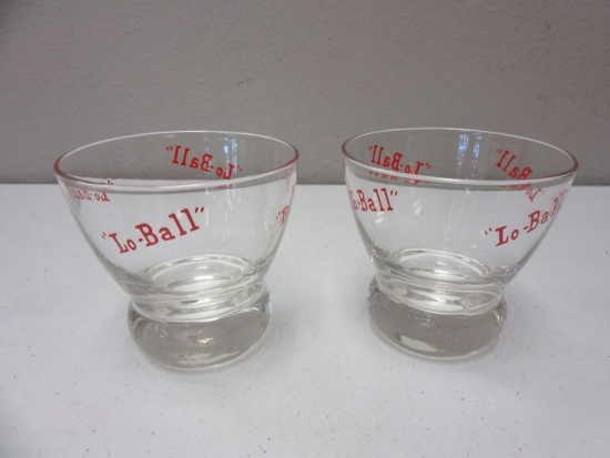 Pair of Lo-Ball Tumbler Glasses 3.25" Tall