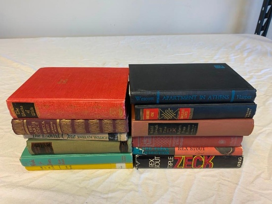 Lot of 12 Vintage Hard Cover Books-Rex Stout, Ngaio Marsh, Oscar Wilde, Sinclair Lewis