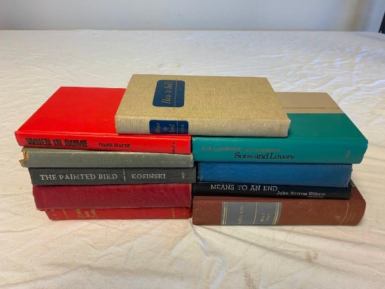 Lot of 10 Vintage Hard Cover Books-H.G. Wells, Ngaio Marsh, Richard Wright, Arthur Koestler