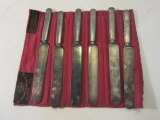 Lot of 6 Vintage Sterling Plate Co Triple Plated Knifeset w/ R. Wallace & Sons Red Fabric Holster