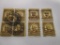 Eight historical 1 1/2 cent Harding canceled postage stamps