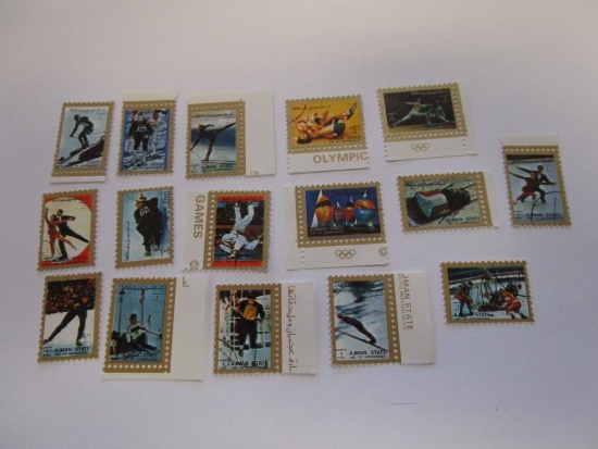 Lot of 16 MNH 1970 Ajman Olympics stamps
