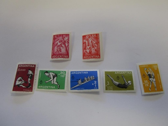 Lot of 7 MNH Argentina Postage Stamps