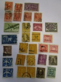 Historical lot of 30 various canceled postage and stock transfer stamps