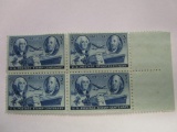 Block of 4 historical, unused 1947 US Postage Stamp Centenary 1847-1947 3 cent stamps