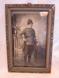 Vintage framed 6 1/2 x 4 photograph man in full dress uniform