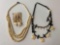 Lot of two vintage costume jewelry necklaces one elephant with matching elephant earrings