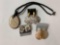 Lot of three vintage costume jewelry earrings and beaded stone necklace