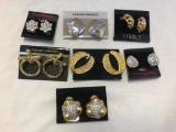 Lot of 7 Gold-Tone Clip-On Costume Earrings