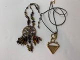 Lot of two vintage costume jewelry necklaces