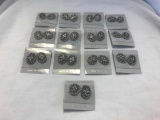 Lot of 17 Identical Silver-Tone Pierced Earrings.